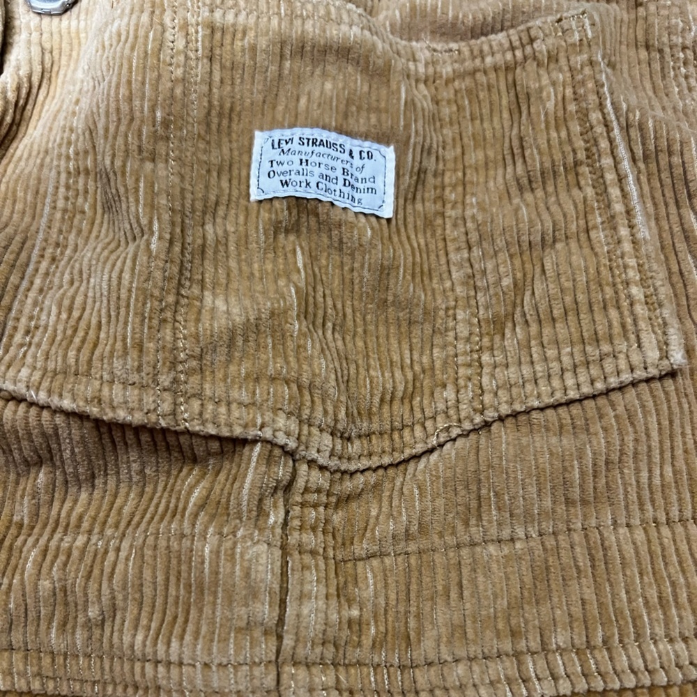 Levi’s Premium Tan Corduroy Overalls Women’s Size Small - Picture 2 of 6